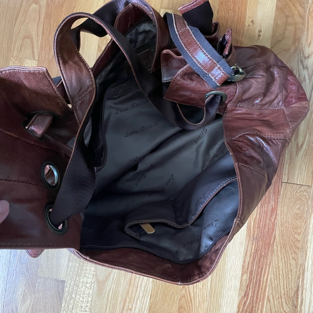 Lovestitch Luna Leather Patchwork Bag Euc - image 5
